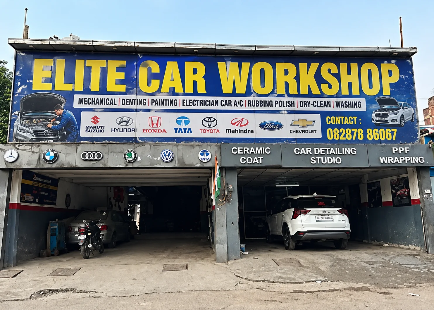 Elite Car Workshop storefront at Sector 15, MG Road Area, Gurugram, Haryana, IN, 122001